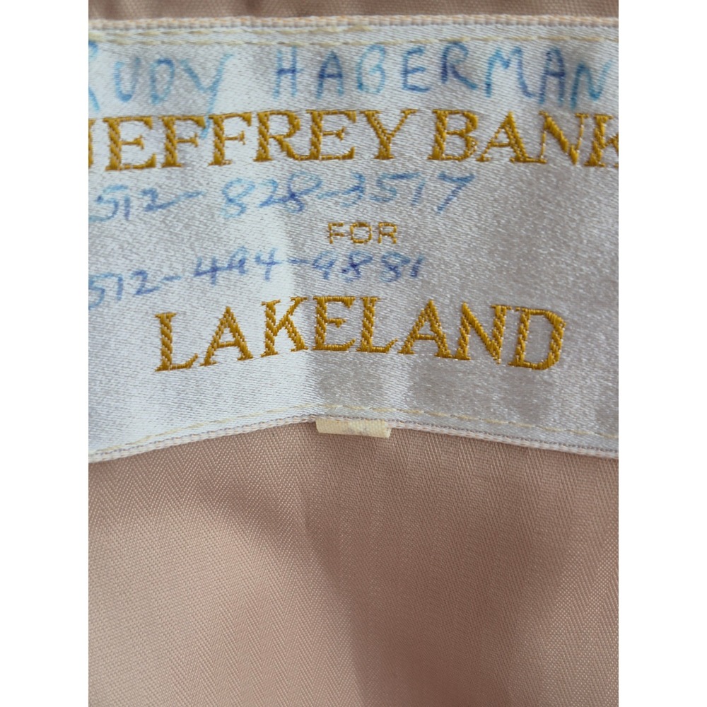 Vintage Lakeland Tan Suede Bomber Jacket Mens XL Full Zip Harrington Coat - Picture 15 of 16
